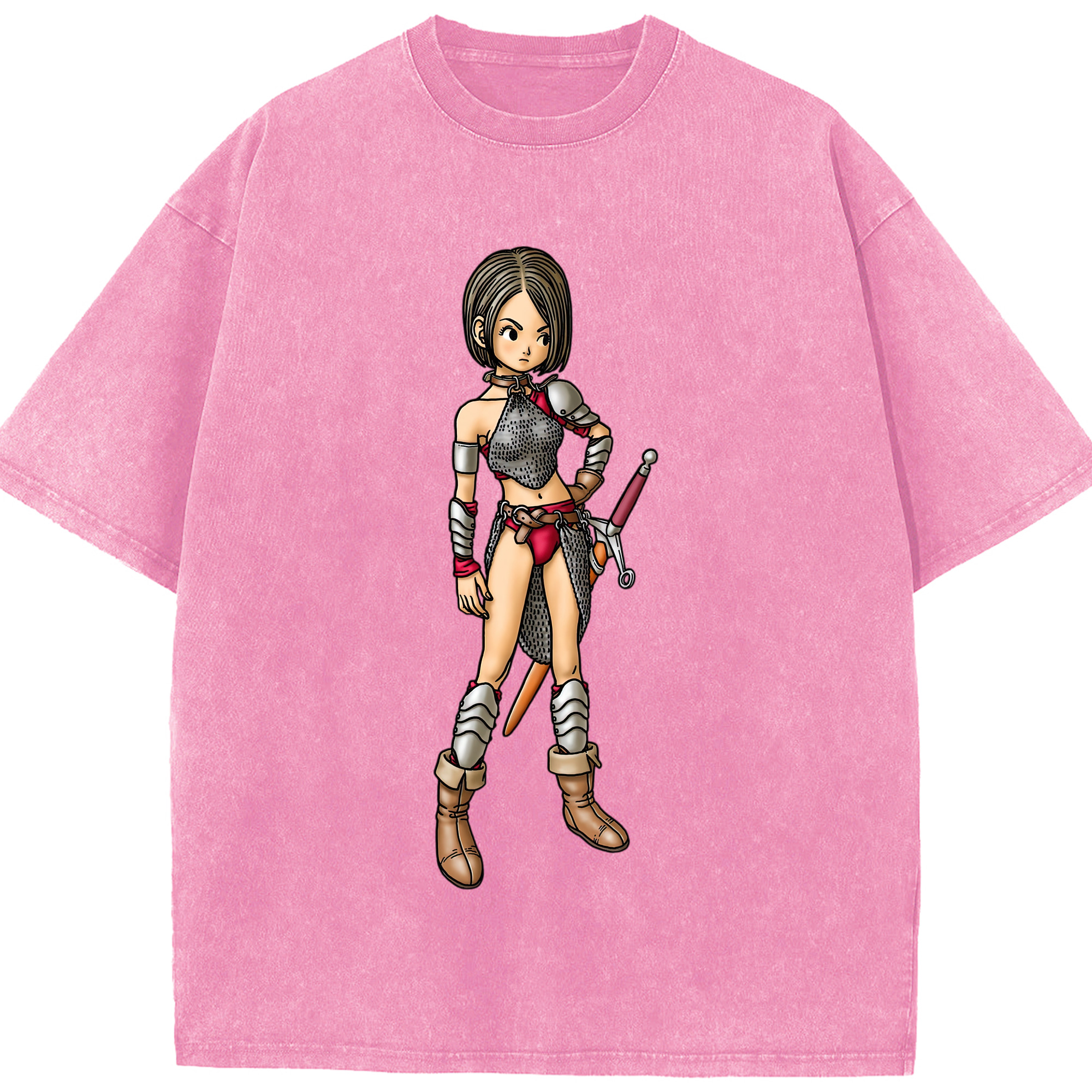 （画像用） ドラゴンクエスト Doragon Kuesuto Dragon Quest 綿100% ヴィンテージ風 半袖Tシャツ（フロントプリント）